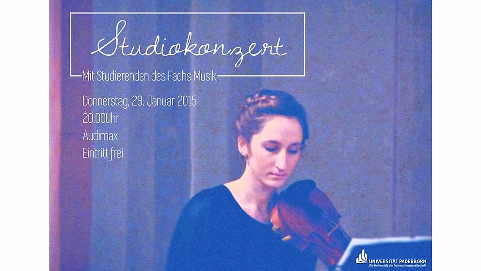 Abbildung: Wirkt im Studiokonzert der Uni mit: Martha Schäfer, Violine (Fotograf: Jörg Erkel)