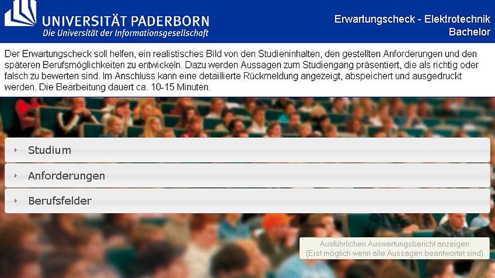 Abbildung: Erwartungscheck - Elektrotechnik Bachelor