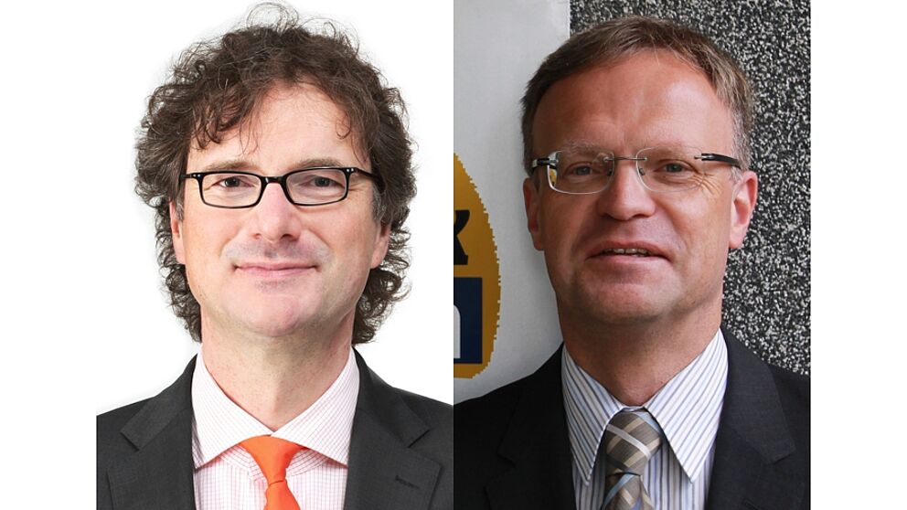 Fotos (v. l. n. r.): Prof. Dr. Rüdiger Kabst, Vizepräsident für Technologietransfer und Marketing der Universität Paderborn und Leiter von TecUP, und Jürgen Geisler, Geschäftsführer TechnologieParkPaderborn.