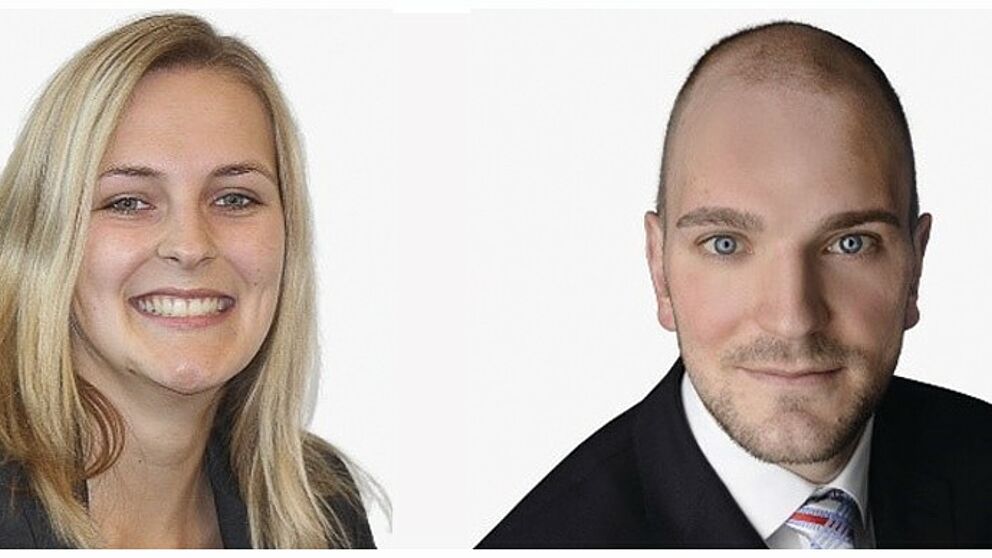 Foto (hkp/// group): Catharina Kohnen und Hannes Klingenberg von der hkp/// group stellen am 12. Juli zum Thema „Vergütungsprojekte in der Praxis – der Fall Formel Glass“ ihre Erkenntnisse aus Sicht einer Unternehmensberatung in der Universität Paderborn vor.