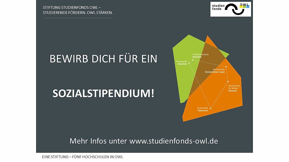 Foto: Studierende und Studieninteressierte können sich bis zum 28. April 2015 für ein Sozialstipendium der Stiftung Studienfonds OWL bewerben. Neben der finanziellen Förderung in Höhe von 500 Euro pro Semester profitieren die Stipendiaten auch von ein