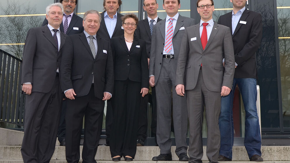 Foto (Universität Paderborn, Jana Neuhaus): Veranstalter und Workshopleiter des 9. Tags der IT-Sicherheit (v. l. n. r.): Manfred Schneider, Prof. Dr. Gregor Engels, Dr. Michael Laska, Prof. Dr. Norbert Pohlmann, Prof. Dr. Gudrun Oevel, Prof. Dr. Johannes