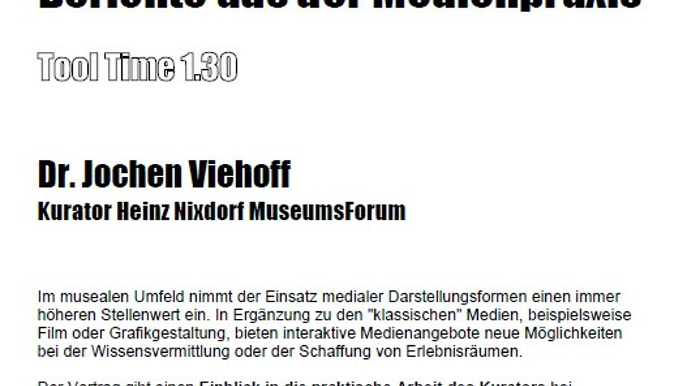 Abbildung: Vortragsankündigung