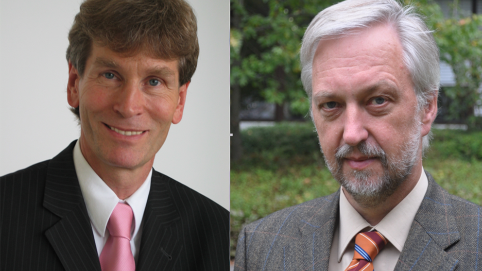 Fotos: Prof. Dr. Nikolaus Risch, Präsident der Universität Paderborn, und Prof. Dr. Wilhelm Schäfer, Vizepräsident für Forschung und wissenschaftlichen Nachwuchs (v. l.)