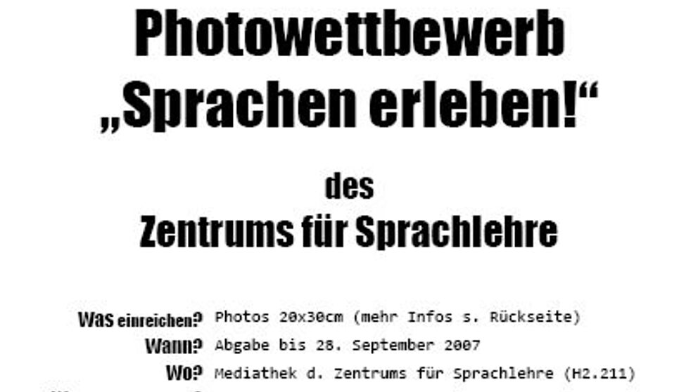 Photowettbewerb Plakat