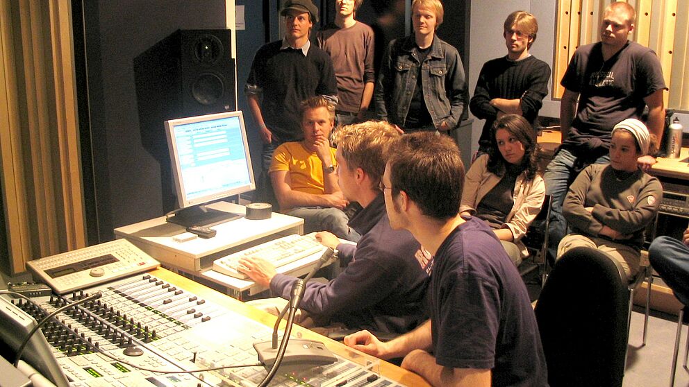 Foto: Popstudenten im Studio