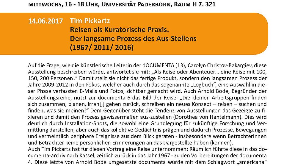 Abbildung: Ankündigung