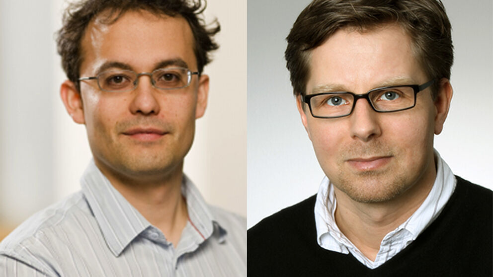 Foto (Universität Paderborn) Prof. Dr. Thomas Kühne und Prof. Dr.-Ing. Guido Grundmeier. 