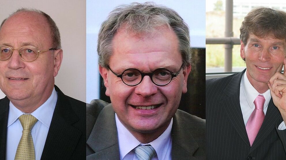 Fotos (v.l.): Prof. Dr. Joachim Herzig, Prof. Dr. Matthias Rath, Prof. Dr. Nikolaus Risch