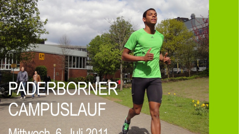 Plakat: Läufer auf dem Uni-Gelände