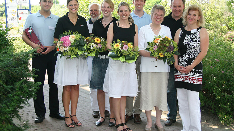 Foto (DSOR): Mitglieder des DS&OR Clusters (v. l.): Dipl.-Wirt.-Inf. Kostja Siefen (Daimler AG), Katrin Klaas (myconsult GmbH), Dr. Volker Bastert (Steuerberatung Dr. Bastert & Kollegen), Ann Katrin Schade (myconsult GmbH), Kerstin Husemann (DS&OR Alumni 