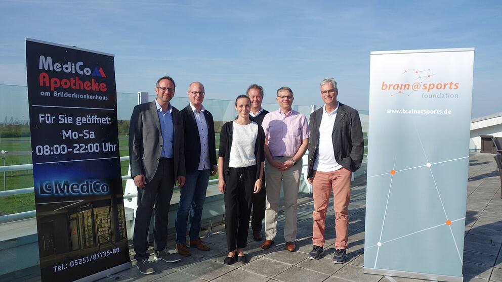 Foto: Die Referenten des Symposiums 2018 (v. l.): Prof. Dr. Dr. C. Reinsberger, Prof. Dr. J. Baumeister, Dr. S. Vieluf, Prof. Dr. F. Mayer, Dr. L. Mahlke, Prof. Dr. K. Völker.