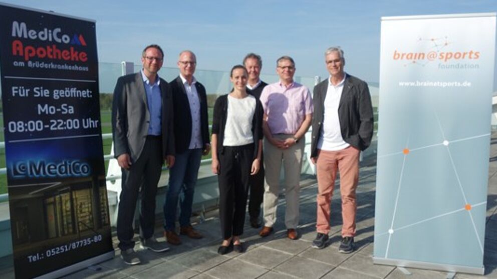 Foto: Die Referenten des Symposiums 2018 (v. l.): Prof. Dr. Dr. C. Reinsberger, Prof. Dr. J. Baumeister, Dr. S. Vieluf, Prof. Dr. F. Mayer, Dr. L. Mahlke, Prof. Dr. K. Völker.
