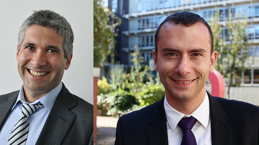 Foto (Universität Paderborn): Professor Dr. Daniel Quevedo (l.) und Professor Dr. Mathias Hatterman (r.)