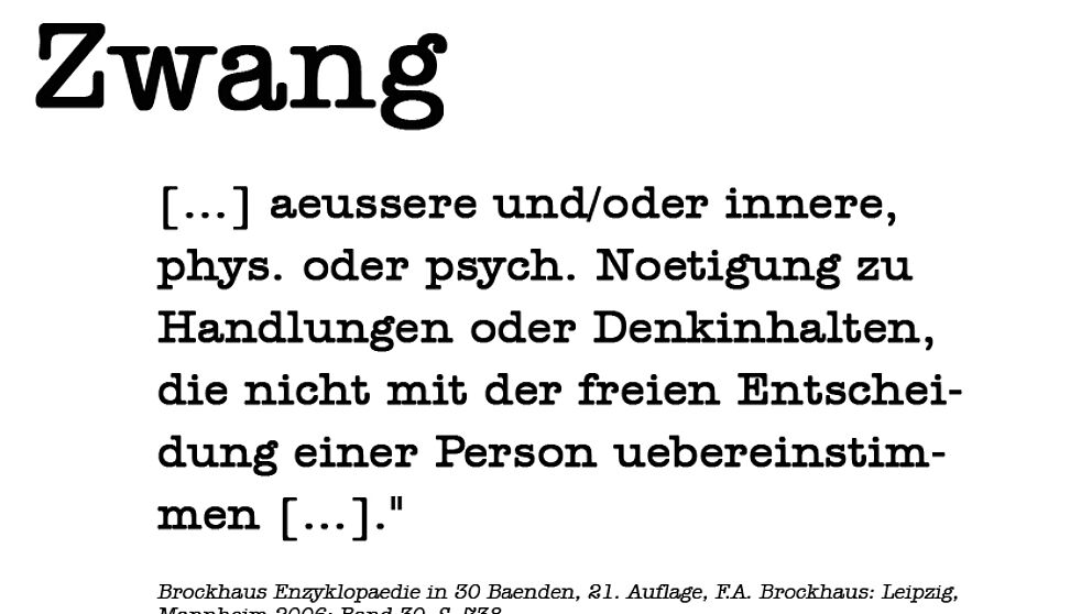 Abbildung: Definition von Zwang im Brockhaus