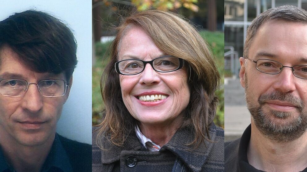 Fotos: Prof. Dr. Hartmut Winkler, Prof. Dr. Hannelore Bublitz und Prof. Dr. Norbert Otto Eke (v. l. n. r.)
