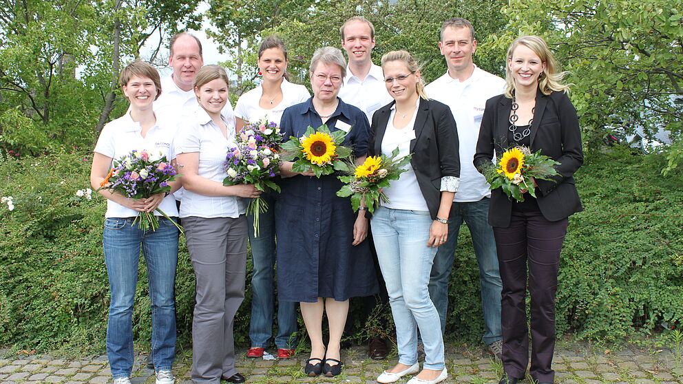 Foto: Kerstin Krüger, Dr. Markus Toschläger, Sabrina Becker, Katrin Klaas, Prof. Dr. Leena Suhl, Dr. Thomas Sillekens, Linda Röhrkohl, Dr. Stephan Kassanke, Nicole Tempel (von links nach rechts)