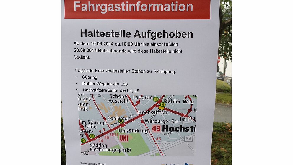 Foto (Carsten Balewski): Haltestellenaufhebung